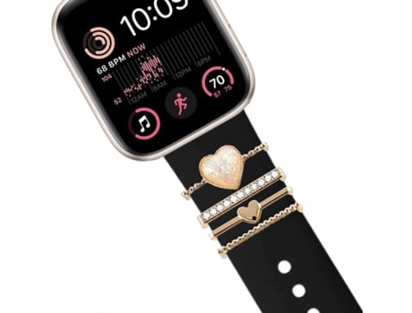 Correa Apple Watch Series 6 44Mm Pulsera con Adorno Cristal Negro