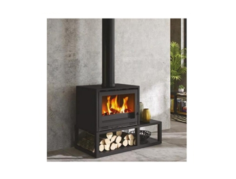 Estufa de leña de hierro fundido negro de 10kw 411109NOIR - GODIN