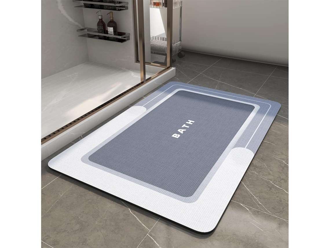 Alfombrilla De Baã±o Fina Y Antideslizante, Muy Absorbente Y De Secado Rã¡pido (azul/50x80x0.4 Cm) Gertiz