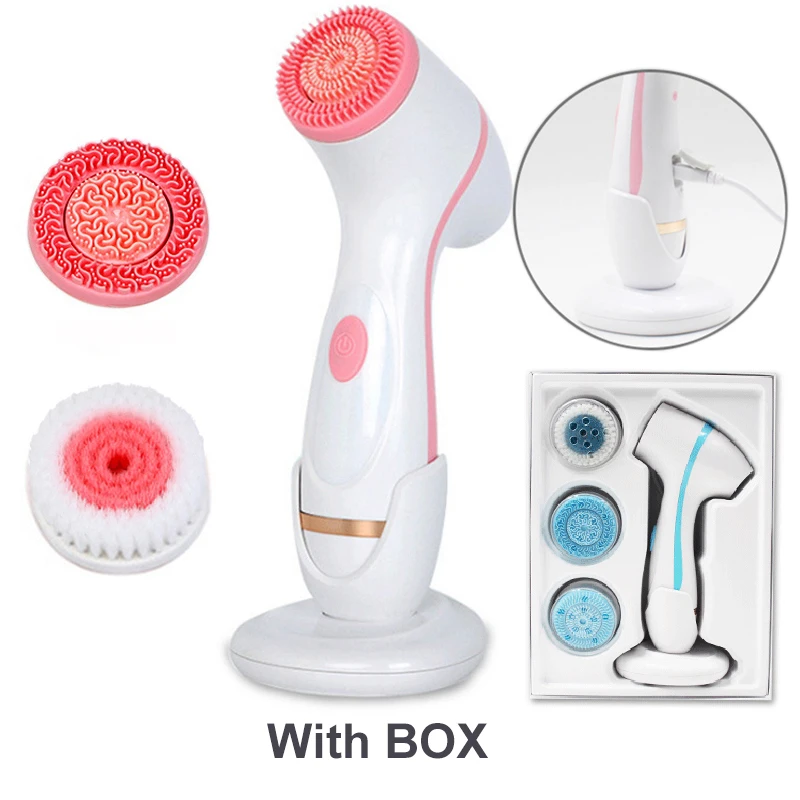 Cepillo limpiador facial giratorio MDUG, sistema de spa facial completamente nuevo (rosa).