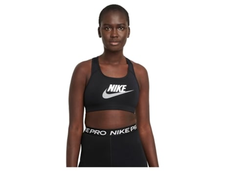 Sujetador de Mujer para Fitness NIKE Dri Fit Swoosh Negro (S)