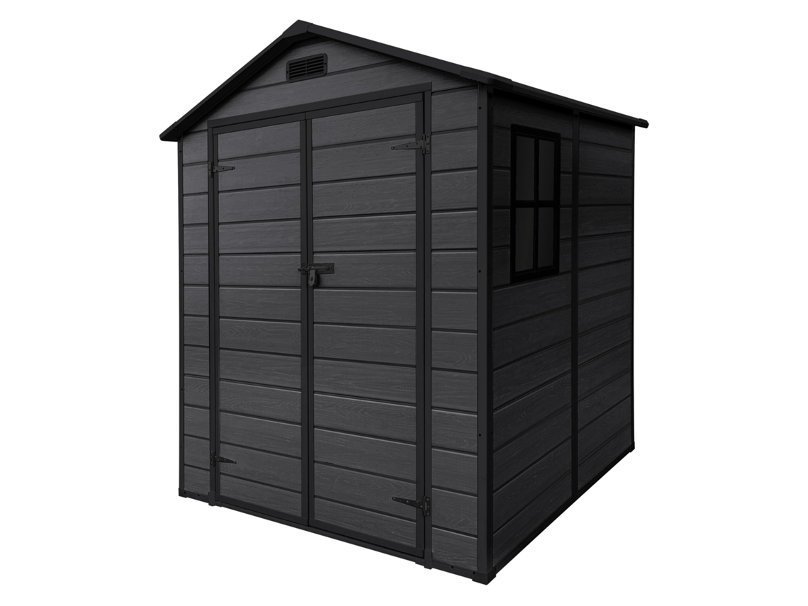 Cobertizo De Jardín Con Suelo Ecd Germany Caseta De Exterior 5m³ Gris Oscuro Plástico