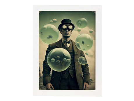 NACNIC Poster Traje Y Sombrero En Estilo Surrealismo Cinematográfico Ilustraciones Y Grabados De Historieta Abstracta Y Artística A4 Marcos Blancos