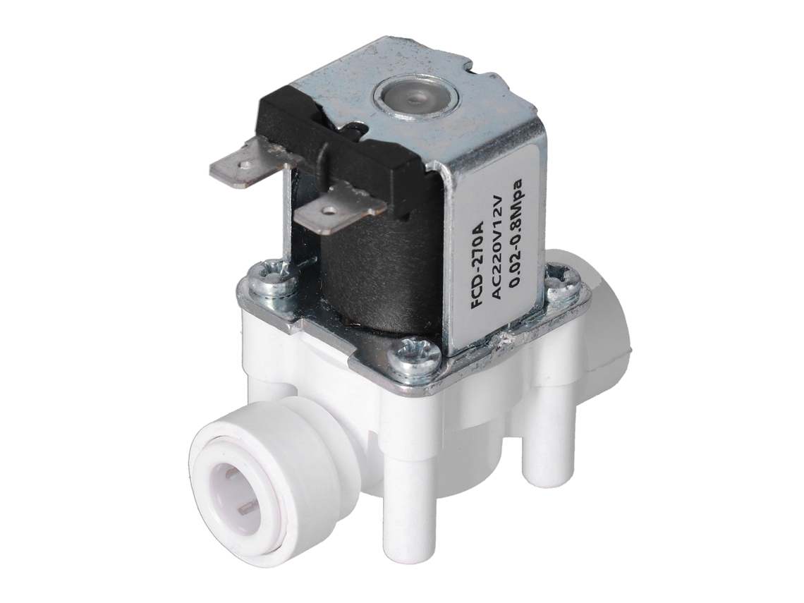 Válvula Solenoide Eléctrica Plástica 3/8in Conector Rápido Normalmente Cerrada Ac220v