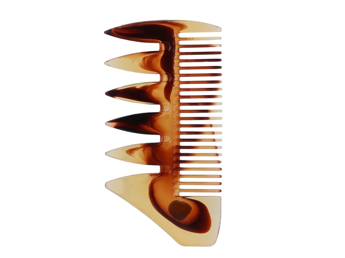 Pente masculino retrô antiestático de resina com dentes largos, modelo 2026, ideal para cabelos oleosos. 5 unidades.