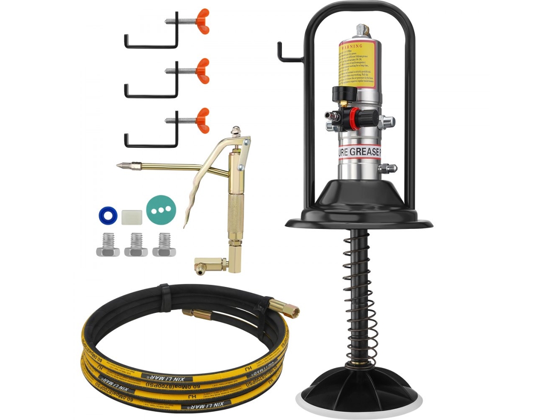 Bomba Neumática De Masa Lubricante 740 G/min Para Grasa 0-3 Con Manguera 4 M