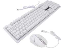 Conjunto Teclado Ratón Usb Cable Juegos Mecánico Retroiluminado 104 Teclas Plástico Ideal Oficina Cafetería