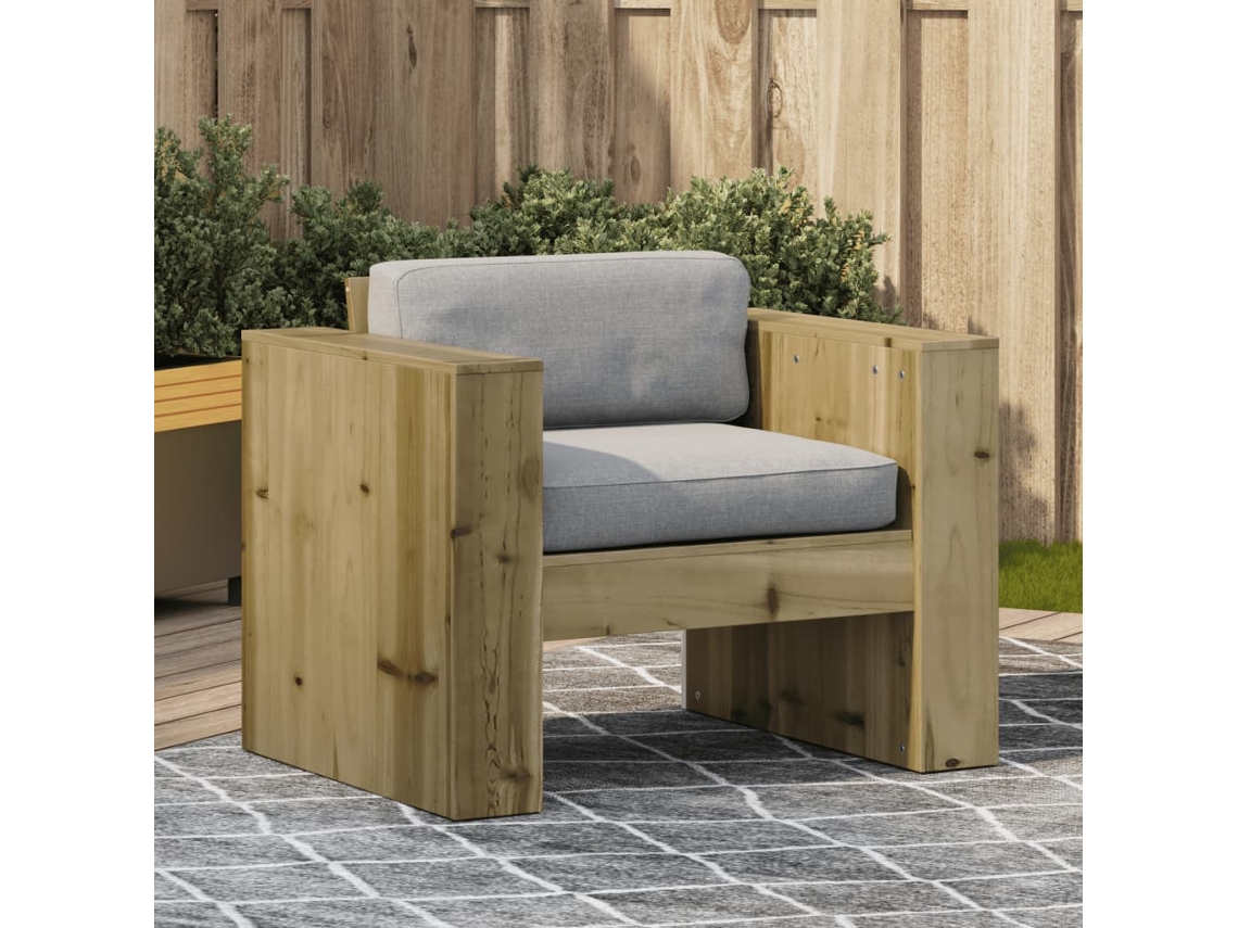 Sofá de jardín 79x60x62 cm madera de pino impregnada Dkd Home Decor