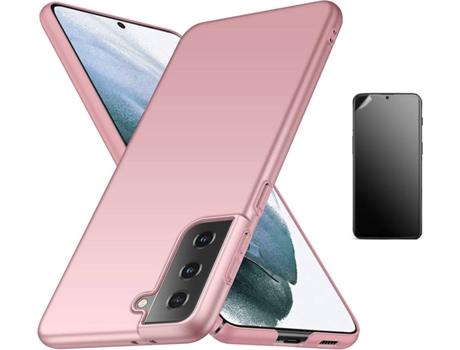 Kit Carcasa Y Protector Samsung S21 Ultimatte Turtleshell Rosa