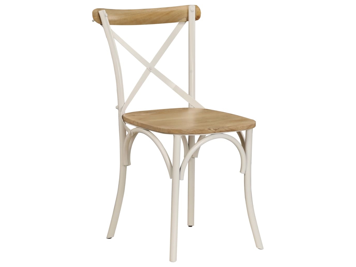 Maison Exclusive - Sillas Con Respaldo Cruzado 2 Uds Madera Maciza De Mango Blanco