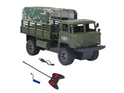 Camión Militar Teledirigido De 4 Canales Con Tienda De Campaña Desmontable Y Luces Para Niños A Partir De 6 Años.