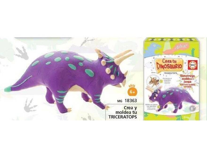 Juego DISFRAZZES Crea y Moldea Tu Dinosaurio Triceratops con Plastilina