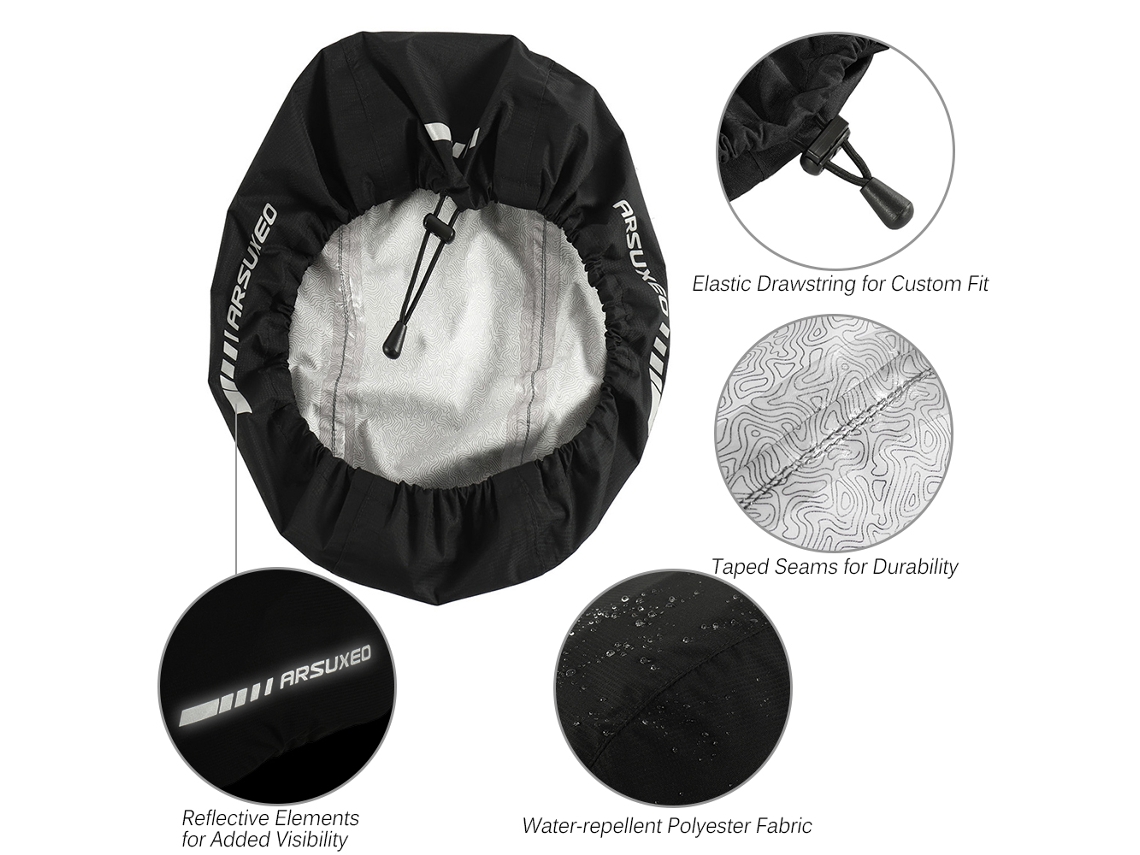 Capas impermeables para casco de bicicleta con tira reflectante (sin marca)