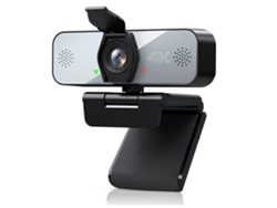 Cámara web 4K, micrófono para transmisión UHD, brillo ajustable con control táctil, compatible con Zoom, Skype, Teams, FaceTime, Yizhood (negro)