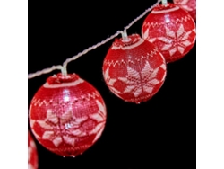 Grinalda de Esferas Led 2 M 6 cm Vermelho Blanco