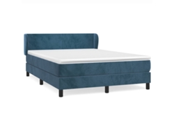 Maison Exclusive - Cama Box Spring Con Colchón Terciopelo Azul Oscuro 140x200 Cm
