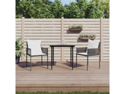 Conjunto de comedor de jardín de 3 piezas con cojines de mimbre y acero de DKD Home Decor