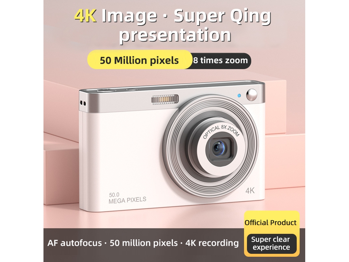 (blanco, Solo Cámara) Cámara De Nivel Básico De 50 Megapíxeles Con Lente Zoom Y Ultra Alta Definición 4k.