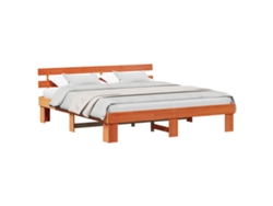Maison Exclusive - Estructura De Cama Con Cabecera Marrón Cera 180 X 200 Cm