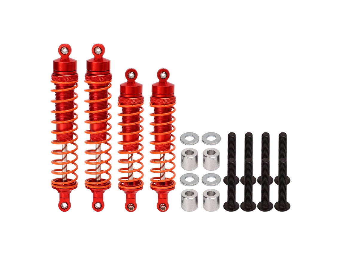 Ymsl 4 Piezas Amortiguadores De Suspensión Aluminio Para Traxxas Slash 1/10 Camión Corto Rc Rojo Hxl