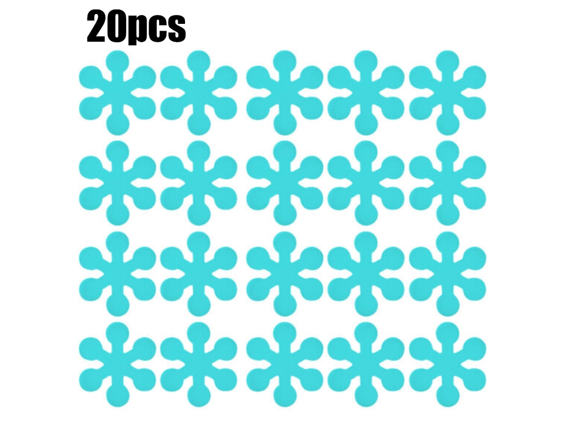 20 pegatinas antideslizantes para ducha de baño, color azul Jortmrd