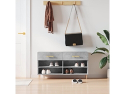 Banco Zapatero | Armario Zapatero Madera De Ingeniería Gris Hormigón 102x35x55 Cm
