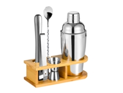 Juego de coctelería doméstica de acero inoxidable de 5 piezas con soporte de almacenamiento, utensilios de coctelería premium DIGITALLAB (550 ml)