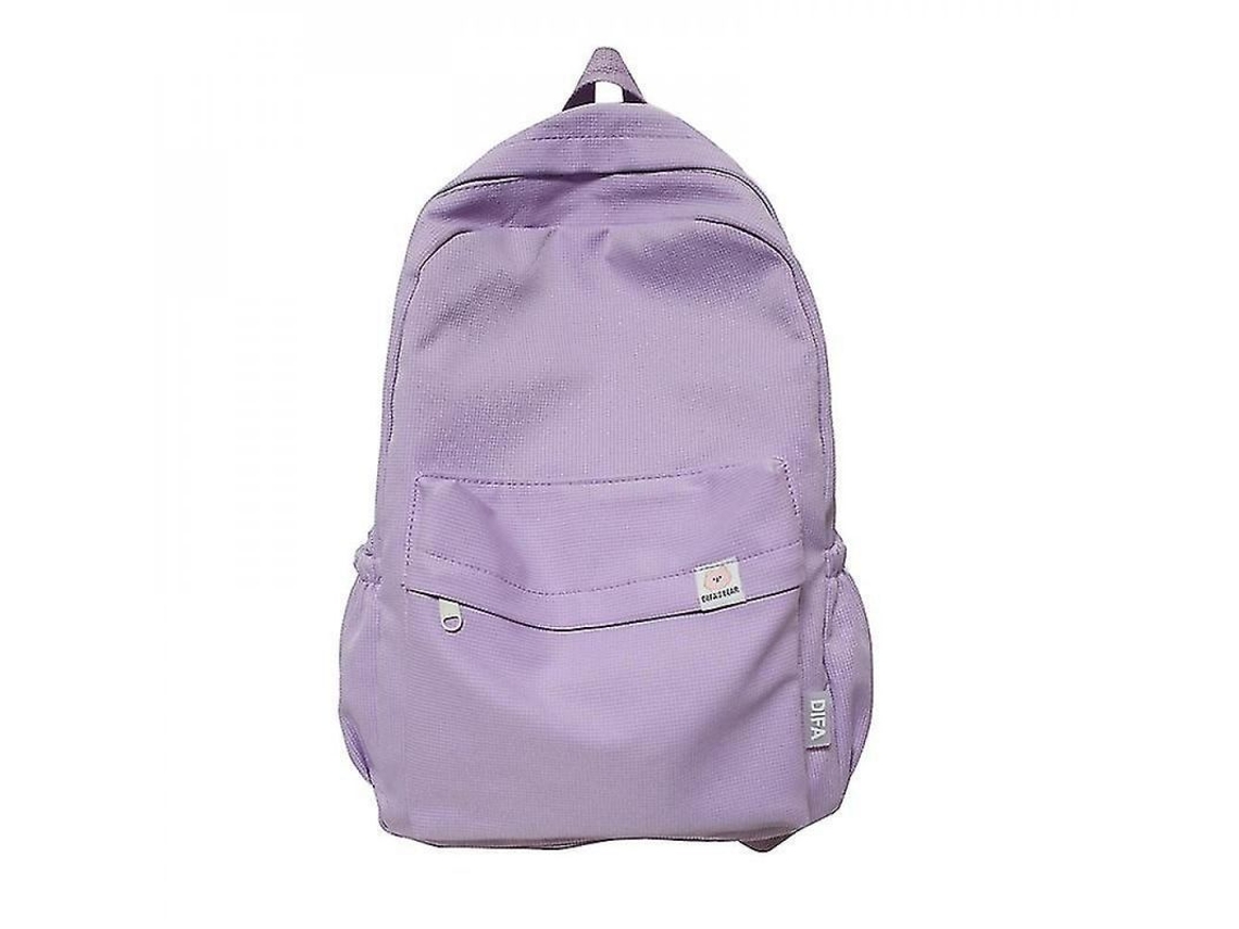 Mochila Mujer Impermeable Nylon Viaje Colegio Adolescentes Color Sólido 20-35l Morado