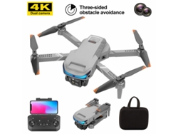 Mini dron plegable XT9 con cámara 4K HD (3 baterías - Duración de la batería: 15 min - Gris)