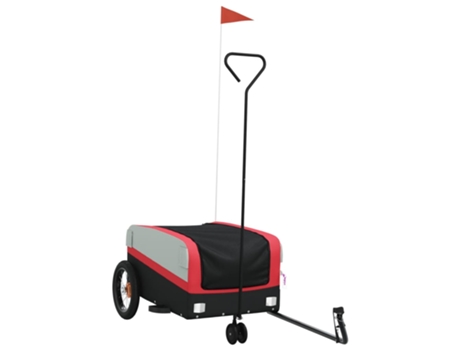 Remolque para bicicleta hierro VIDAXL negro y rojo (30 kg)