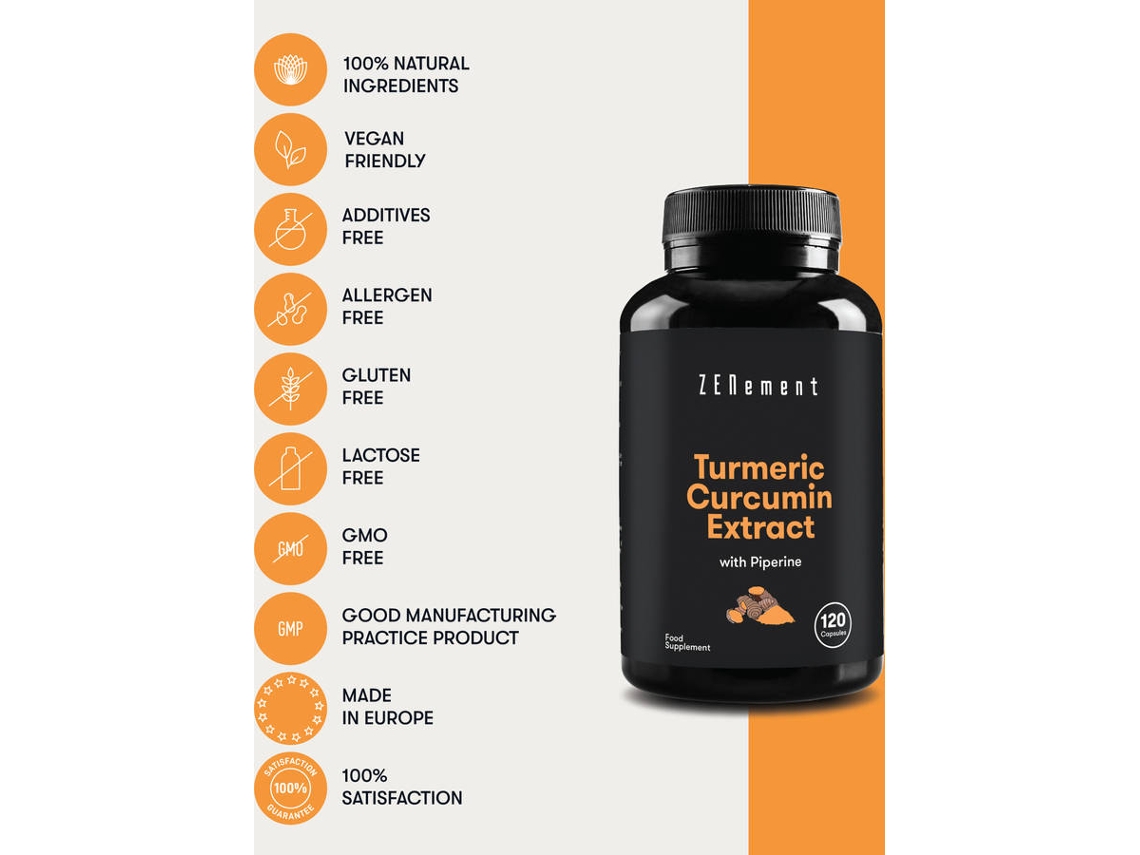 Complemento Alimentar ZENEMENT Extracto de Cúrcuma (120 Cápsulas)