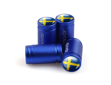 Válvula de neumático de rueda de coche, tapones de aire del vástago[Azul]