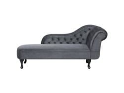 Chaise longue derecho BELIANI Nimes de Terciopelo Gris 169x65x79