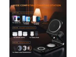 Estación de carga inalámbrica 3 en 1 para iPhone y Apple Watch, carga rápida de 15 W. EOOCOO