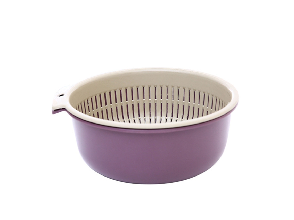 Juego De Dos Cuencos Escurridores De Plástico Para Lavar Frutas Y Verduras.