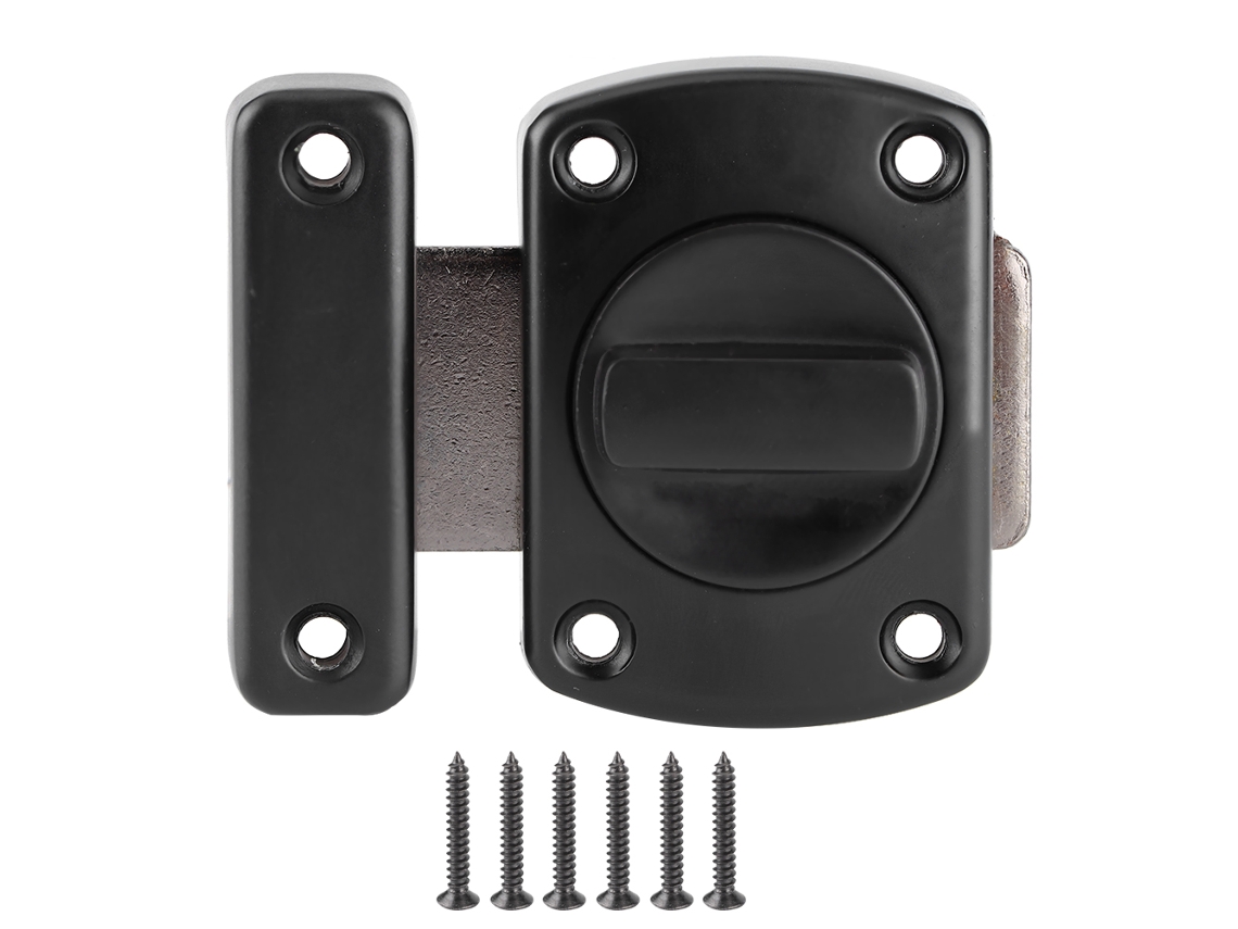 Cerradura De Perno Tamaño L De Aleación De Zinc Negro Para Puerta Corredera De Armario/cajón