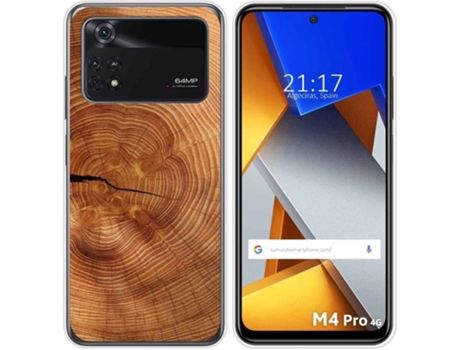 Carcasa para Xiaomi Poco M4 Pro 4G TUMUNDOSMARTPHONE Dibujos Madera 04 Multicolor