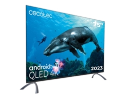 Televisor QLED de 75" con resolución 4K UHD, sistema operativo Android TV 11, Google Voice Assistant y Chromecast. Cecotec