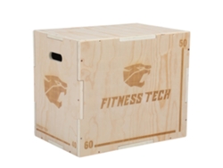 Cajón Pliométrico  FITNESS TECH Box Jump de Madera  (40x50x60 cm)