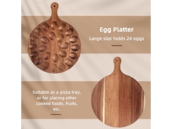 Bandeja Reversible De Madera Para Huevos Rellenos Con Asa, Bandeja Para Servir Jamón Para La Cocina.
