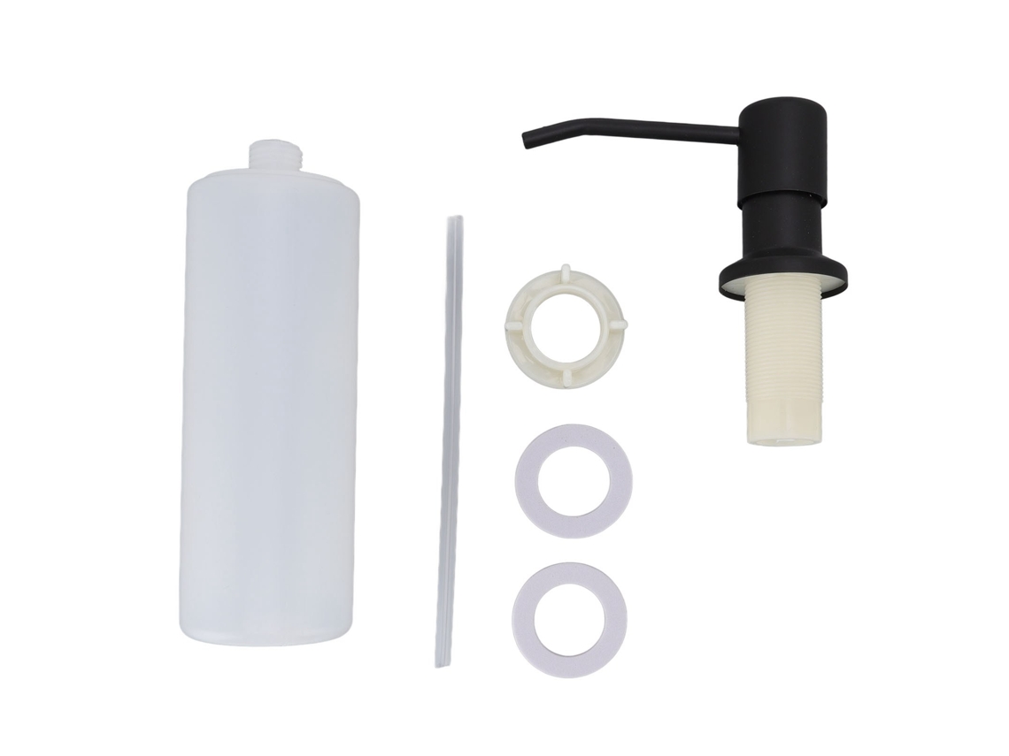 Dispensador De Jabón Para Fregadero De Cocina De Acero Inoxidable 304, 300 Ml, Rotación De 360°, Multifuncional, Negro.