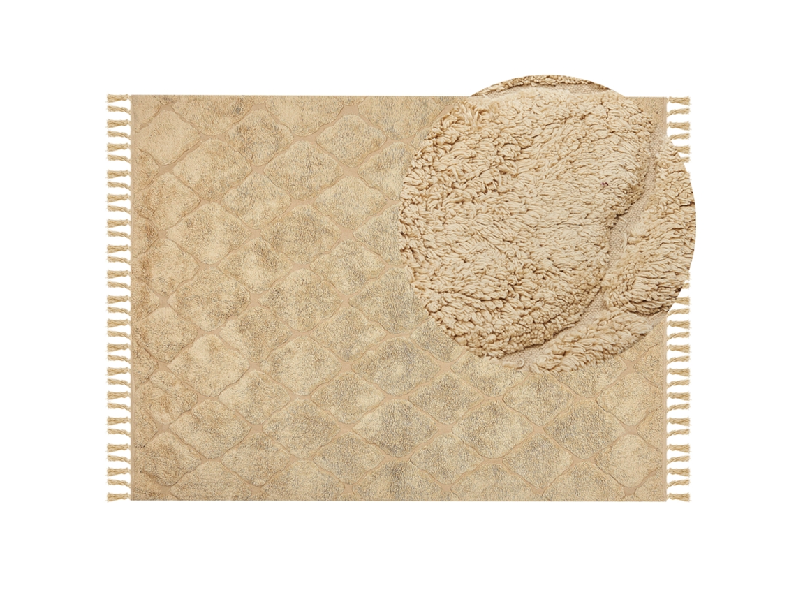 Alfombra de pelo corto BELIANI Sanliurfa de Algodón Beige 160x230