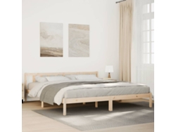 Cama Extralarga Sin Colchón Madera Maciza De Pino 200x210 Cm