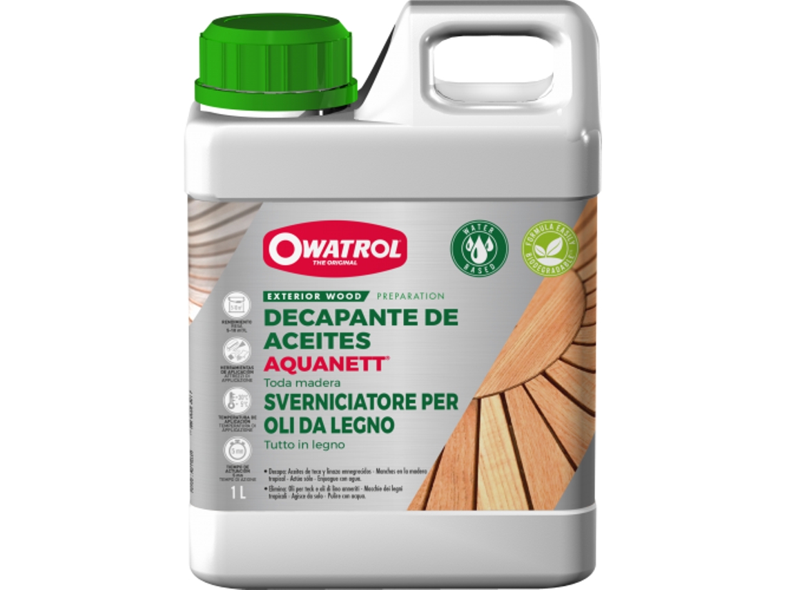 Decapante Eliminador De Aceites Madera Aquanett 1 Lt