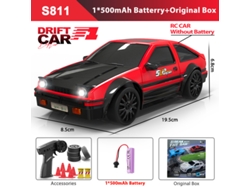 Coche RC 4x4 2.4G con luz LED, modelo profesional Drift GTR AE86, color rojo, ideal para carreras y regalo infantil. Aeuzwr