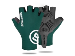 (verde Oscuro M) Guantes De Ciclismo Medianos, Unisex, Con Acolchado De Espuma, Transpirables Y Que Absorben La Humedad.