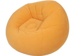 Puf Inflable De Exterior Flocado Naranja, Sofá Ligero Y Portátil Para Relajarse, Asiento Para