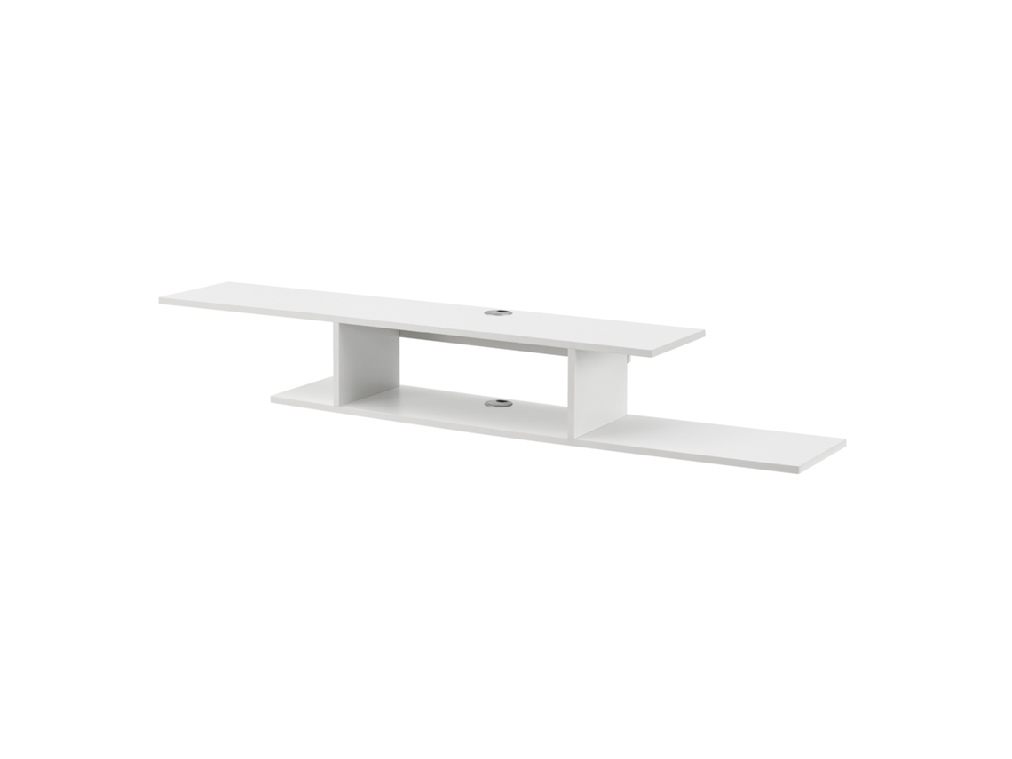 Estantería de pared para TV Støvring 4 compartimentos aglomerado 21 x 150 x 25 cm - Blanco [EN.CASA]