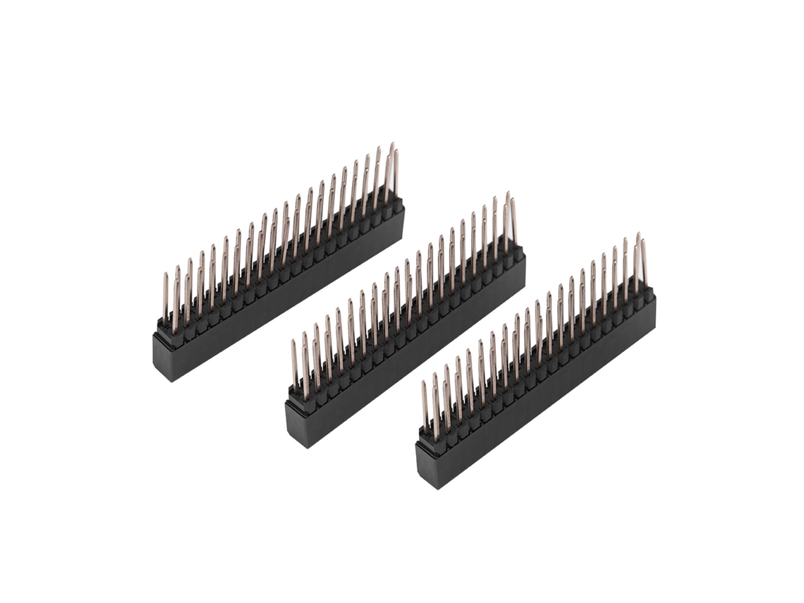 3pcs Encabezados De Pines Hembras Dobles 2x20 Pins 2.54mm Extra Altos Para Raspberry Pi