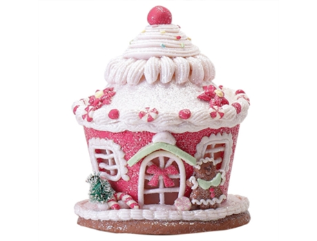 Adorno de Árbol de Navidad ZMDECQNA Adorno Decorativo Casa Pan Jengibre Castillo Árbol (16x13x13cm)